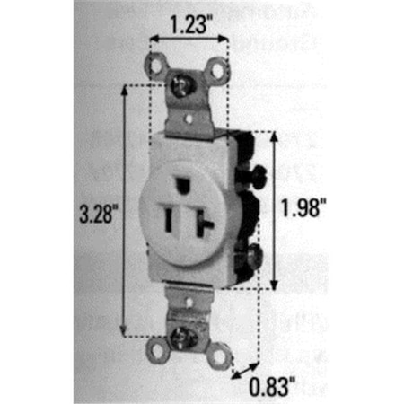 COOPER WIRING Cooper Wiring Devices 393725452 250V Air Conditioner Single Receptacle Double Grounding Outlet - White 393725452